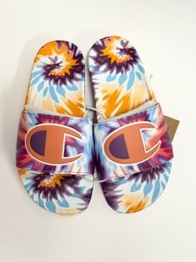 Champion Women's Slide - IPO TIE DYE Magenta/Orange/Light Blue - New
